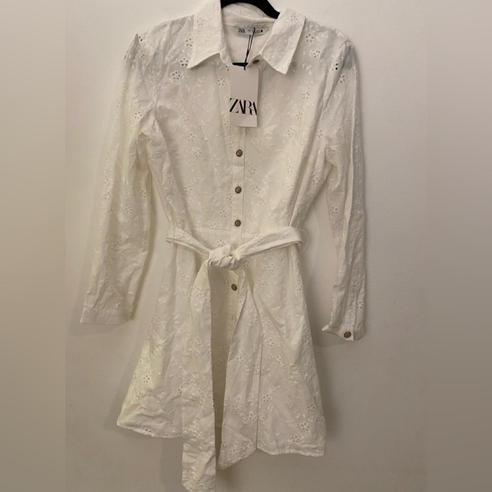 Zara eyelet shirt dress
